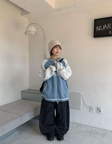 Yuhai Stripe Balloon Wide Denim Pants